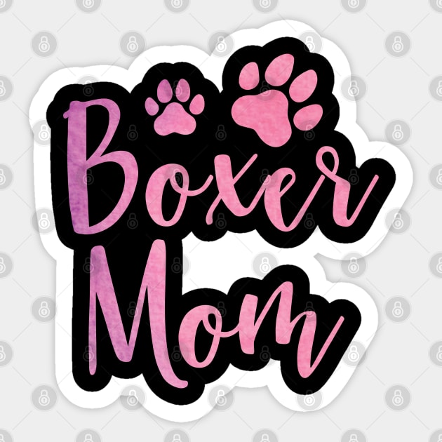 Boxer Mom, Cute Boxer Lover Dog Owner Sticker by DragonTees